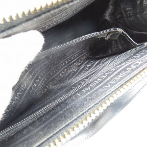 ジャンニ ヴェルサーチ サンバースト レザー ゴールド金具 ブラック 黒 ハンドバッグ 0043【中古】Gianni Versace