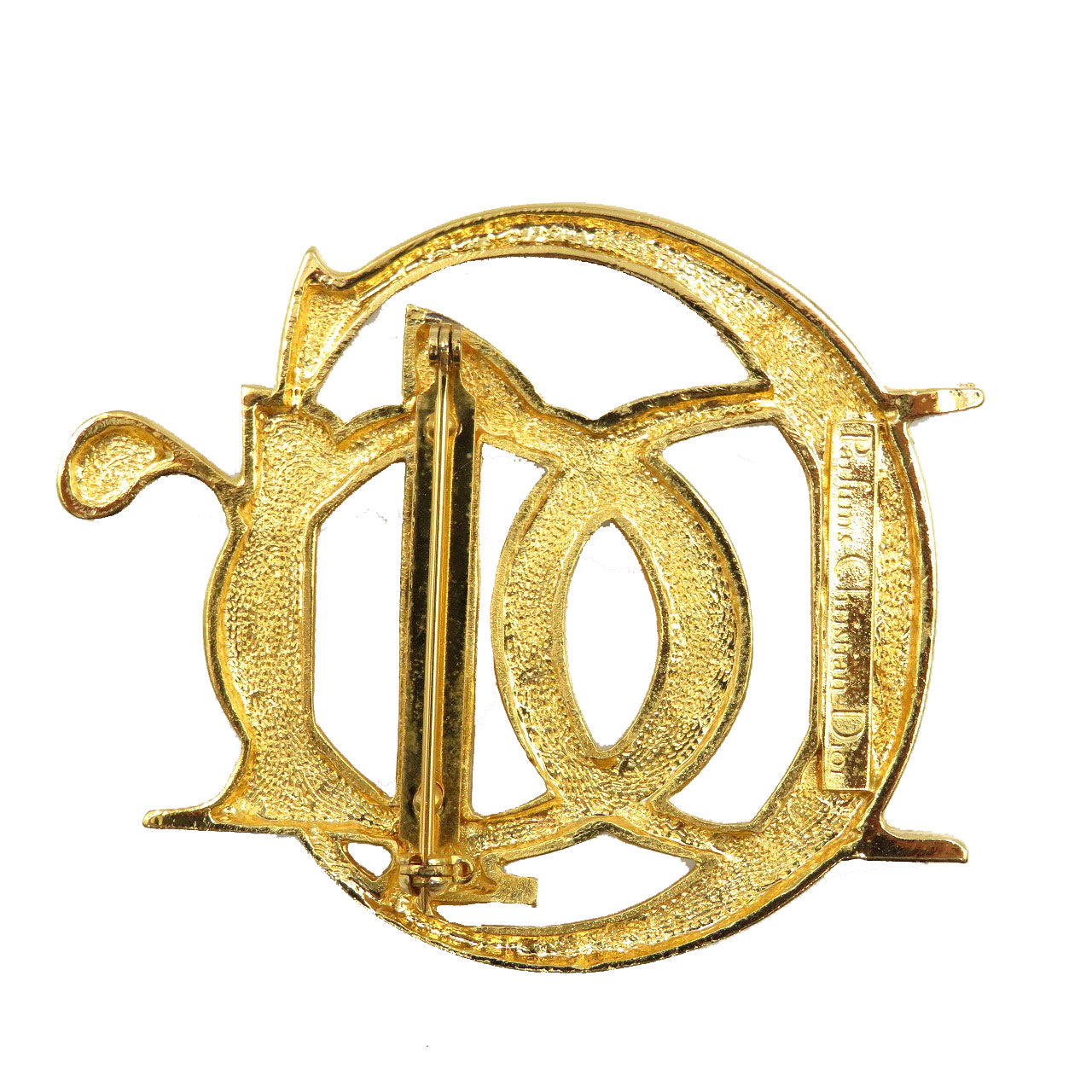 美品 クリスチャンディオール メタル ゴールド 金 ロゴ ブローチ アクセサリー 0050【中古】Christian Dior