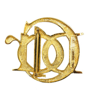 美品 クリスチャンディオール メタル ゴールド 金 ロゴ ブローチ アクセサリー 0050【中古】Christian Dior