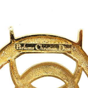 美品 クリスチャンディオール メタル ゴールド 金 ロゴ ブローチ アクセサリー 0050【中古】Christian Dior
