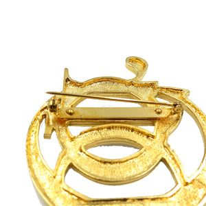 美品 クリスチャンディオール メタル ゴールド 金 ロゴ ブローチ アクセサリー 0050【中古】Christian Dior