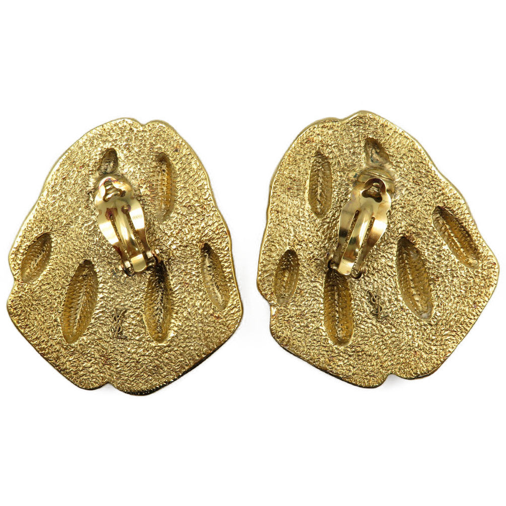 美品 イヴサンローラン ヴィンテージ メタル ゴールド イヤリング アクセサリー 0051【中古】YVES SAINT LAURENT