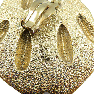美品 イヴサンローラン ヴィンテージ メタル ゴールド イヤリング アクセサリー 0051【中古】YVES SAINT LAURENT