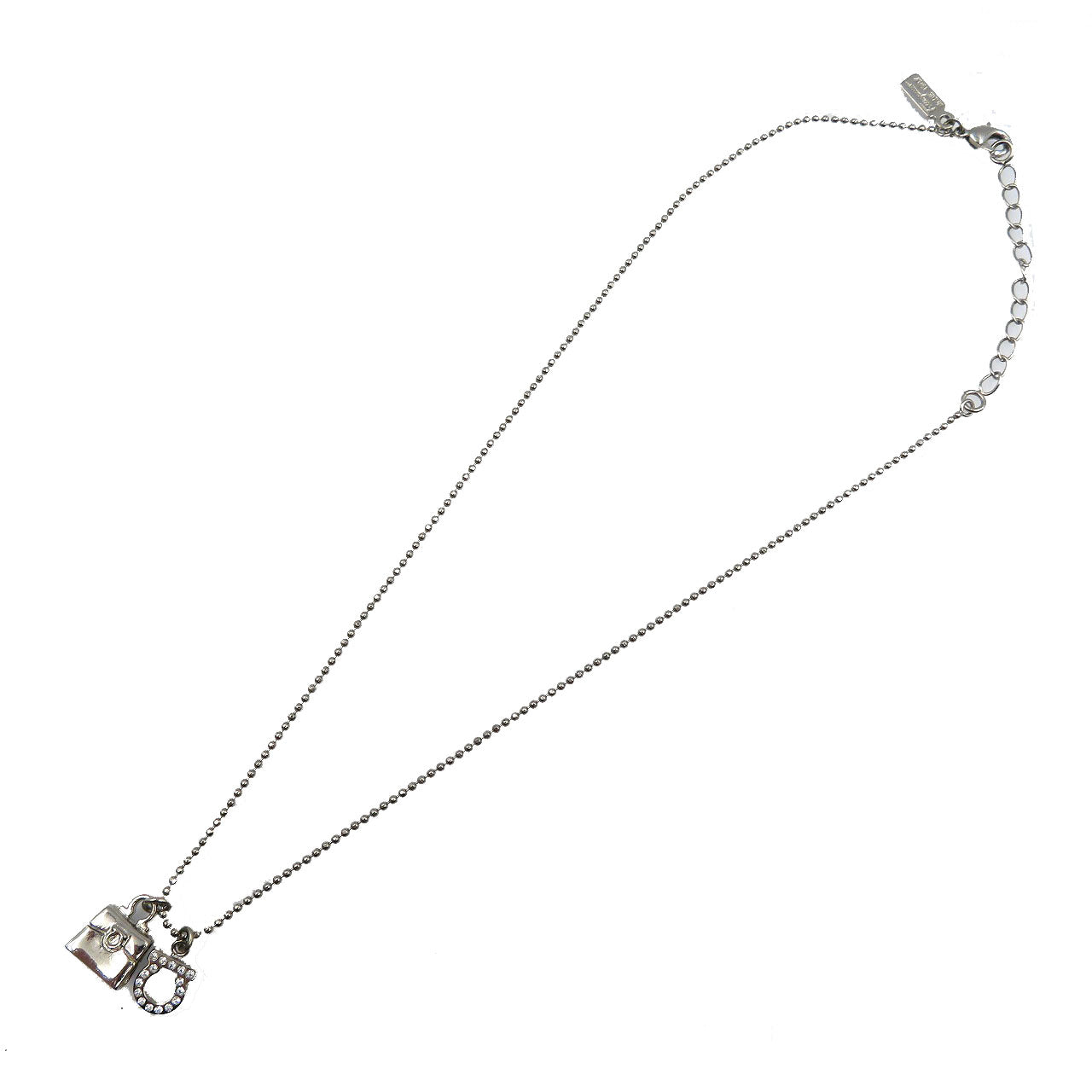 サルヴァトーレフェラガモ ガンチーニ ハンドバッグモチーフ メタル シルバー ネックレス 0056【中古】Salvatore Ferragamo