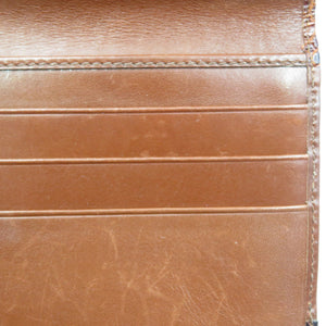 美品 サルヴァトーレフェラガモ 220048 ガンチーニ クロコ型押しレザー ゴールド金具 ブラウン 茶 三つ折り財布 がま口 0064【中古】Salvatore Ferragamo