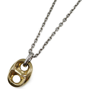 クリスチャンディオール CDロゴ メタル ゴールド シルバー ネックレス 0072【中古】Christian Dior