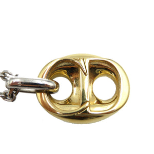 クリスチャンディオール CDロゴ メタル ゴールド シルバー ネックレス 0072【中古】Christian Dior