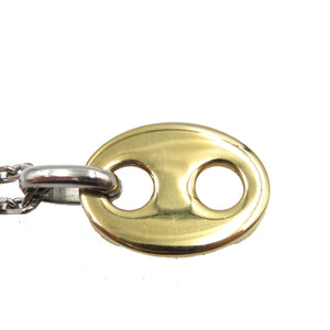 クリスチャンディオール CDロゴ メタル ゴールド シルバー ネックレス 0072【中古】Christian Dior