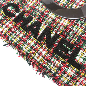 美品 シャネル No5 ツイード ショッピング トート バッグ チェーン マルチカラー 0089【中古】CHANEL