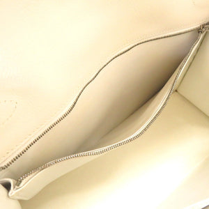 エルメス ケリー32 外縫い ヴォ―グレネ ホワイト シルバー金具 □B刻印 ハンドバッグ バッグ 白 0098 【中古】 HERMES