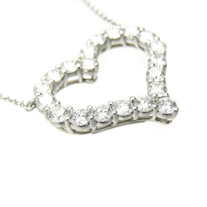美品 ティファニー センチメンタルハート ラージ ダイヤ Pt950 ネックレス プラチナ/ダイヤモンド 0119【中古】TIFFANY&Co. レディース