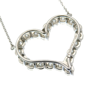 美品 ティファニー センチメンタルハート ラージ ダイヤ Pt950 ネックレス プラチナ/ダイヤモンド 0119【中古】TIFFANY&Co. レディース