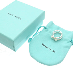 美品 ティファニー ハードウェア ダブルパール リング 指輪 シルバー925/真珠 8号 シルバー アクセサリー 0120【中古】TIFFANY&Co. レディース