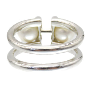 美品 ティファニー ハードウェア ダブルパール リング 指輪 シルバー925/真珠 8号 シルバー アクセサリー 0120【中古】TIFFANY&Co. レディース