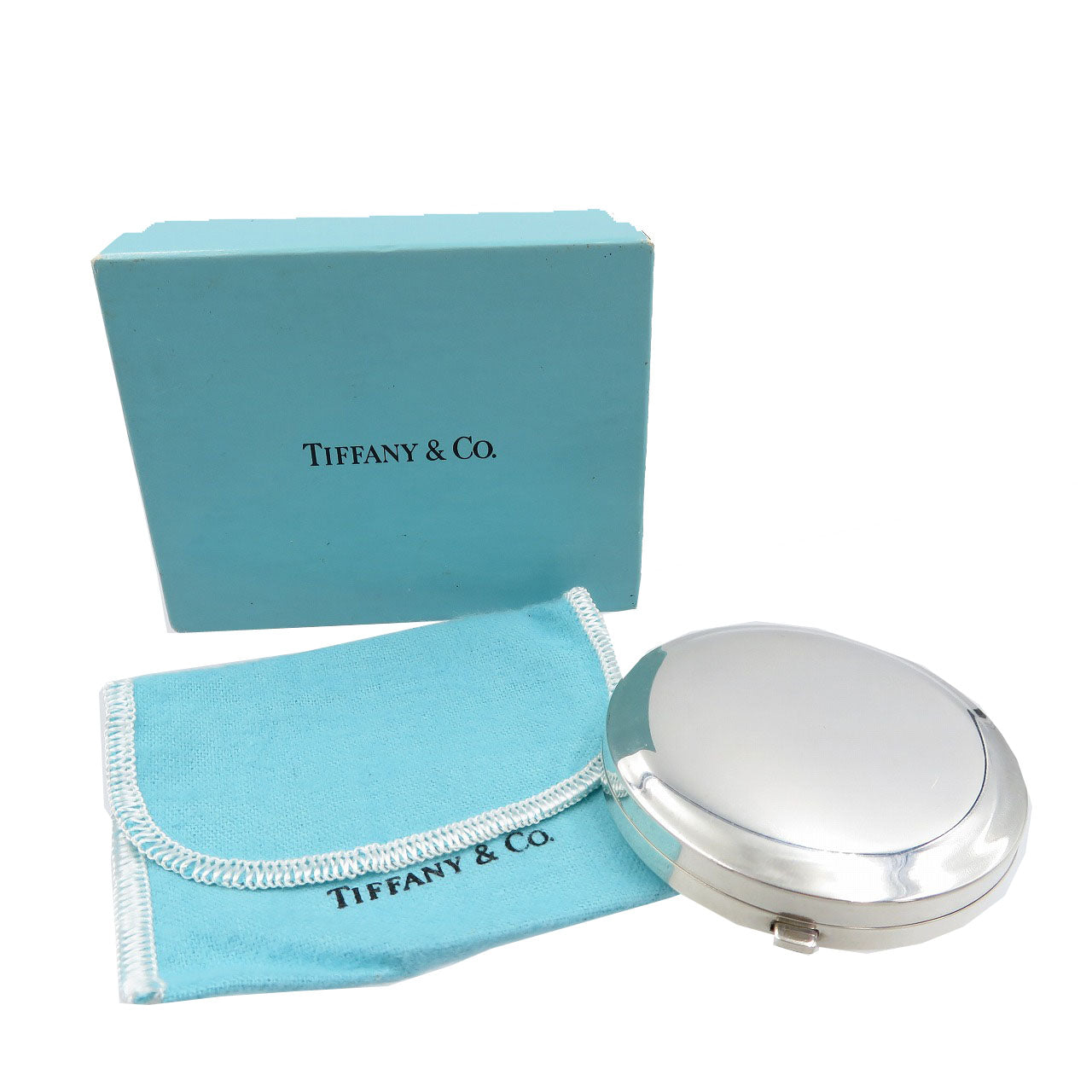 ティファニー シルバー925 化粧ミラー 鏡 コンパクトミラー シルバー 0130【中古】TIFFANY&Co.