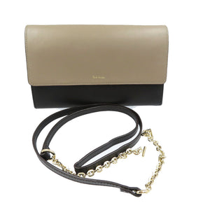 美品 ポールスミス KPW060 レザー ゴールド金具 ショルダーバッグ チェーンウォレット グレー ブラック レッド 0131【中古】Paul Smith
