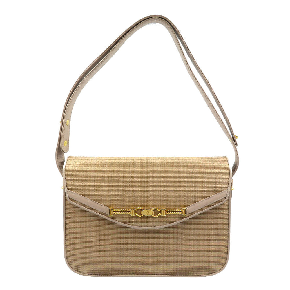 コンテス ホースヘアー ゴールド金具 ベージュ ショルダーバッグ 0132【中古】COMTESSE