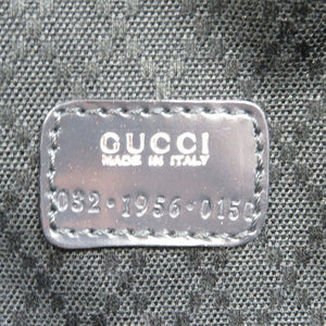 新品同様 グッチ バンブー キャンバス シルバー金具 ブラック 黒 バニティバッグ 化粧ポーチ 0136【中古】GUCCI