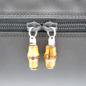 新品同様 グッチ バンブー キャンバス シルバー金具 ブラック 黒 バニティバッグ 化粧ポーチ 0136【中古】GUCCI