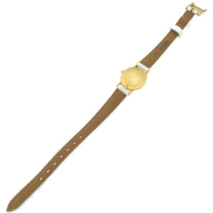 美品 ティファニー アトラス K18YG 金無垢 D286.753 クオーツ 腕時計 型押しレザー ゴールド 0138【中古】TIFFANY&Co. レディース