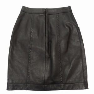 新品同様 サンローランパリ レザー スカート ブラック サイズ36 黒 0141【中古】SAINT LAURENT PARIS レディース