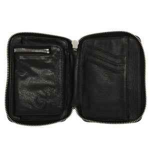 新品同様 クロムハーツ BANK ROBBER バンクローバー セメタリークロス レザー ブラック シルバー925 二つ折り財布 財布 黒 0019 【中古】 CHROME HEARTS メンズ