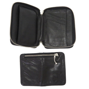 新品同様 クロムハーツ BANK ROBBER バンクローバー セメタリークロス レザー ブラック シルバー925 二つ折り財布 財布 黒 0019 【中古】 CHROME HEARTS メンズ