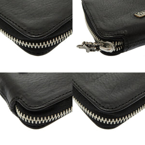 新品同様 クロムハーツ BANK ROBBER バンクローバー セメタリークロス レザー ブラック シルバー925 二つ折り財布 財布 黒 0019 【中古】 CHROME HEARTS メンズ