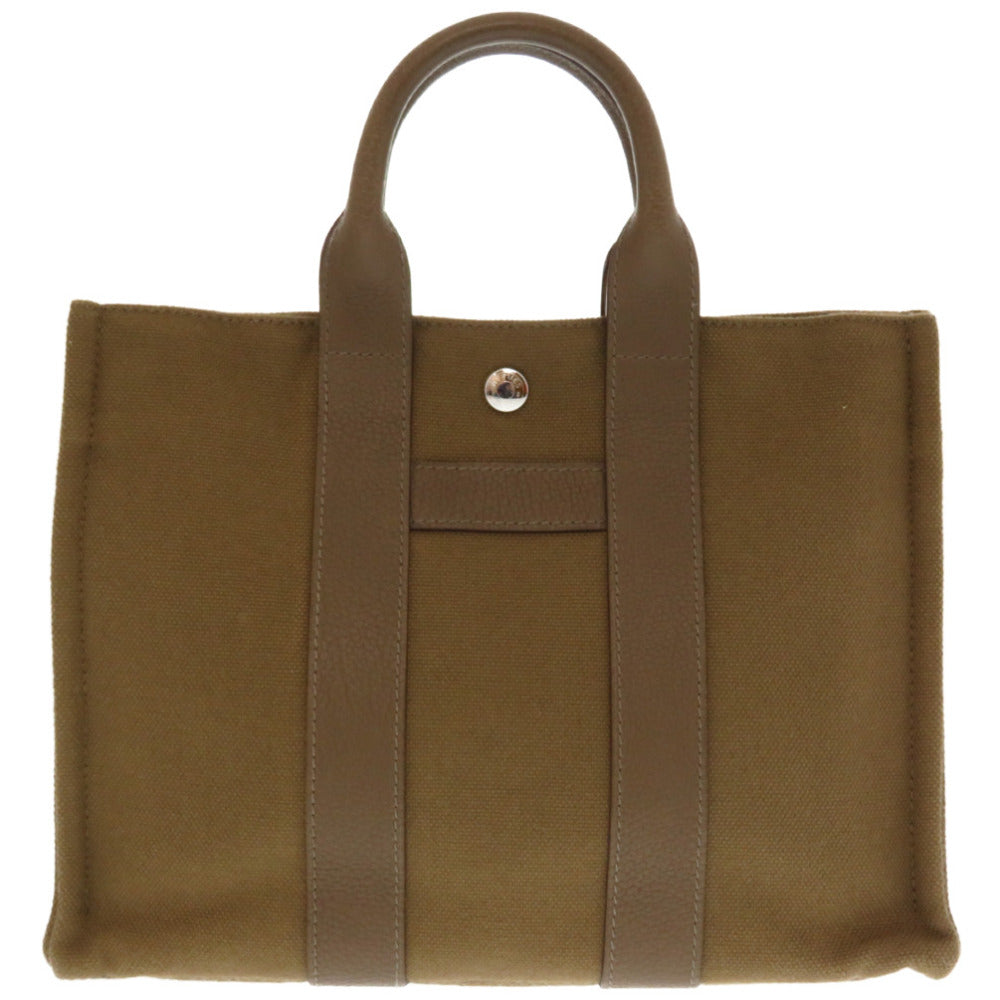 美品 エルメス サックアーネ PM ツンドラ ハンドバッグ レザー/キャンバス 0034【中古】HERMES