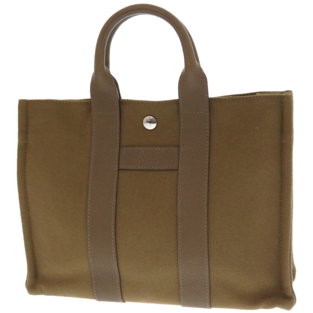美品 エルメス サックアーネ PM ツンドラ ハンドバッグ レザー/キャンバス 0034【中古】HERMES