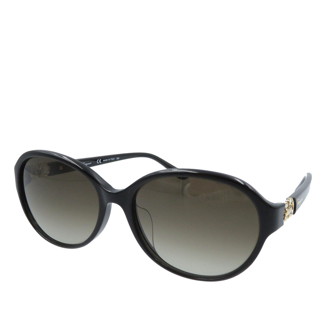 未使用 サルヴァトーレ フェラガモ SF804SA ガンチーニ プラスチック ゴールド金具 ブラック 黒 サングラス  0038【中古】Salvatore Ferragamo