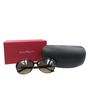 未使用 サルヴァトーレ フェラガモ SF804SA プラスチック ゴールド金具 ブラウン 茶 サングラス レディース 0040【中古】Salvatore Ferragamo