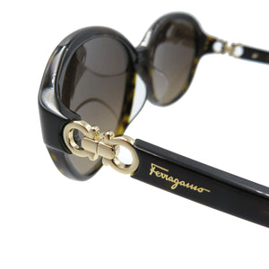 未使用 サルヴァトーレ フェラガモ SF804SA プラスチック ゴールド金具 ブラウン 茶 サングラス レディース 0040【中古】Salvatore Ferragamo