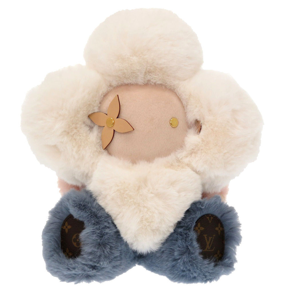 未使用 ルイ ヴィトン モノグラム フラワー ドゥドゥ ヴィヴィエンヌ GI0445 ぬいぐるみ レザー プラッシュ ホワイト ピンク ブルー LV 0072 【中古】 LOUIS VUITTON