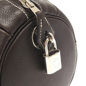 美品 エルメス ポロション 1925 30 エバーカーフ ダークブラウン シルバー金具 □N刻印 ハンドバッグ バッグ 0092 【中古】 HERMES