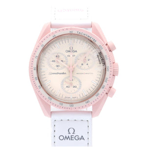 新品同様 オメガ ムーンスウォッチ スピードマスター ミッション トゥ ビーナス SO33P100 クオーツ 腕時計 バイオセラミック/ベルクロ ピンク 0035【中古】OMEGA