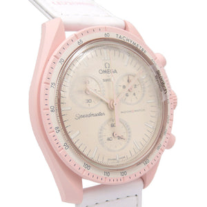 新品同様 オメガ ムーンスウォッチ スピードマスター ミッション トゥ ビーナス SO33P100 クオーツ 腕時計 バイオセラミック/ベルクロ ピンク 0035【中古】OMEGA