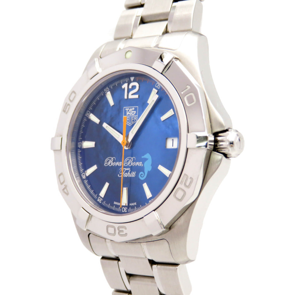 美品 タグホイヤー アクアレーサー ボラボラ 限定900本 WAF211N.BA0806 自動巻き 腕時計 SS ブルー 青文字盤 0060【中古】TAG HEUER メンズ