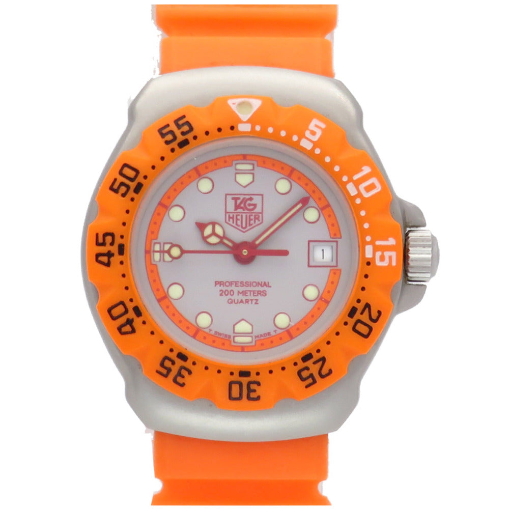 美品 タグホイヤー フォーミュラ1 プロフェッショナル WA1413 クオーツ 腕時計 ラバー グレー/オレンジ 0075【中古】TAG HEUER レディース