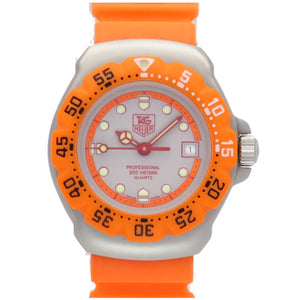 美品 タグホイヤー フォーミュラ1 プロフェッショナル WA1413 クオーツ 腕時計 ラバー グレー/オレンジ 0075【中古】TAG HEUER レディース