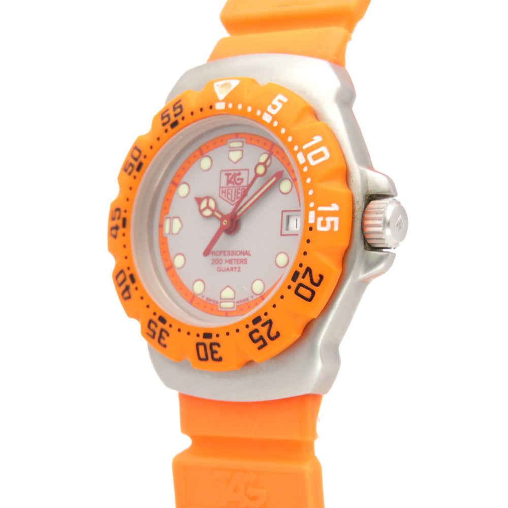 美品 タグホイヤー フォーミュラ1 プロフェッショナル WA1413 クオーツ 腕時計 ラバー グレー/オレンジ 0075【中古】TAG HEUER レディース