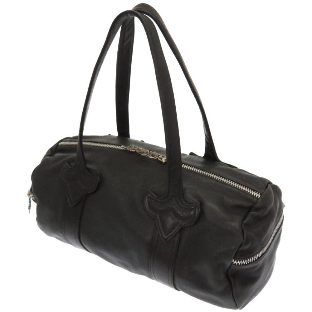 クロムハーツ タイニー ダッフル ダガージップ ボストンバッグ レザー/シルバー925 ブラック 黒 0083【中古】CHROME HEARTS