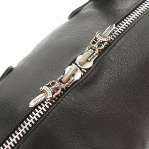 クロムハーツ タイニー ダッフル ダガージップ ボストンバッグ レザー/シルバー925 ブラック 黒 0083【中古】CHROME HEARTS