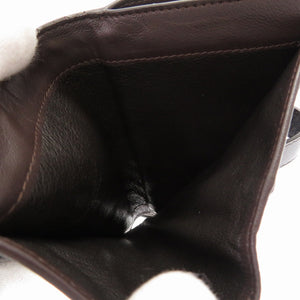 美品 ボッテガ ヴェネタ イントレチャート レザー ブラウン 二つ折り財布 財布 茶 0091 【中古】 BOTTEGAVENETA