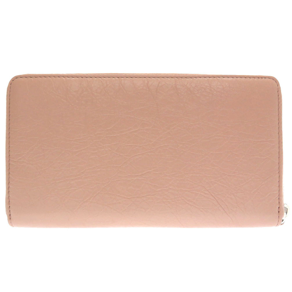 未使用 バレンシアガ コンチネンタルジップ レザー ピンク ラウンドファスナー長財布 財布 0093 253036【中古】BALENCIAGA