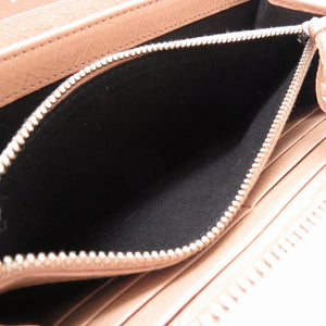 未使用 バレンシアガ コンチネンタルジップ レザー ピンク ラウンドファスナー長財布 財布 0093 253036【中古】BALENCIAGA