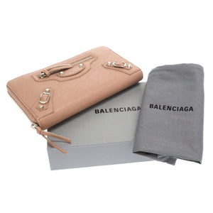 未使用 バレンシアガ コンチネンタルジップ レザー ピンク ラウンドファスナー長財布 財布 0093 253036【中古】BALENCIAGA