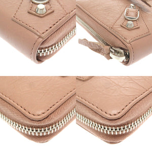 未使用 バレンシアガ コンチネンタルジップ レザー ピンク ラウンドファスナー長財布 財布 0093 253036【中古】BALENCIAGA