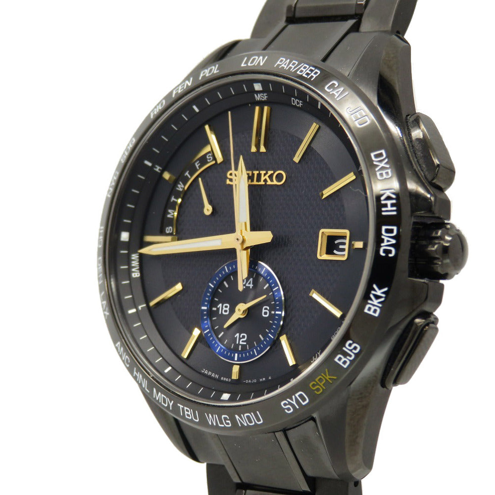 美品 セイコー ブライツ 大谷翔平モデル 限定1100本 SAGA257 / 8B63-0AM0 ソーラー電波 腕時計 チタン ブラック 黒 0119【中古】SEIKO メンズ