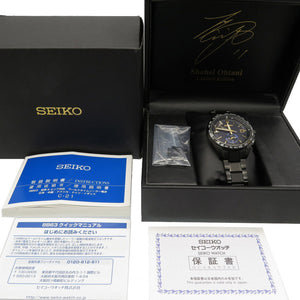 美品 セイコー ブライツ 大谷翔平モデル 限定1100本 SAGA257 / 8B63-0AM0 ソーラー電波 腕時計 チタン ブラック 黒 0119【中古】SEIKO メンズ